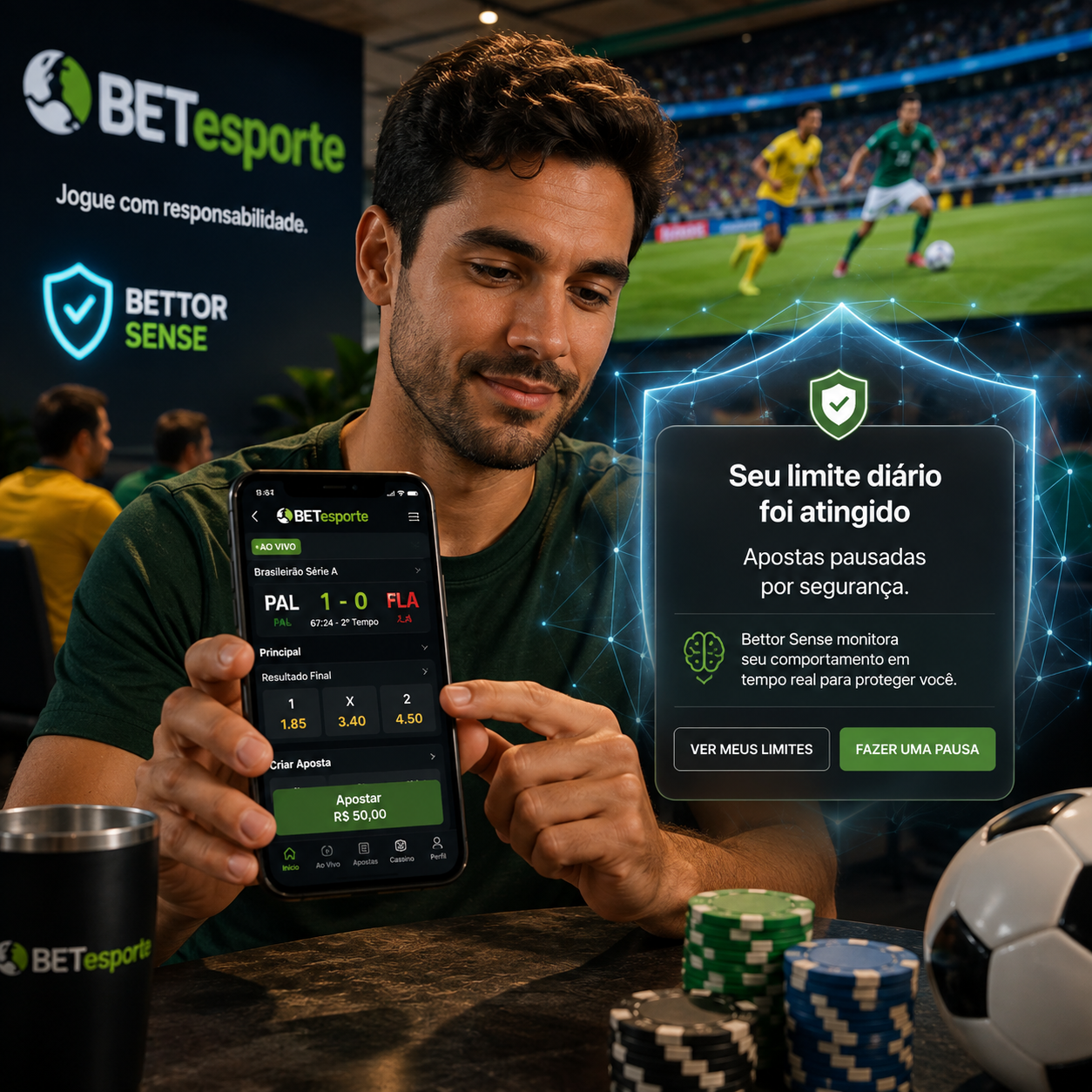 Tecnologia Bettor Sense Sportradar na BETesporte